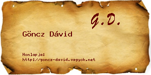 Göncz Dávid névjegykártya