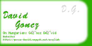 david goncz business card