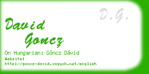 david goncz business card